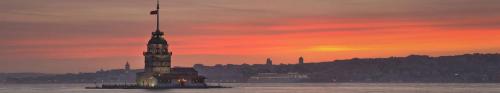 Panorama of Maiden's Tower in Istanbul